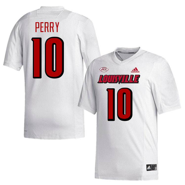 Men #10 Benjamin Perry Louisville Cardinals College Football Jerseys Stitched-White
